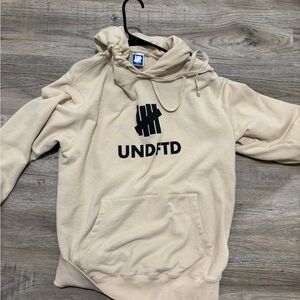 Undefeated Cream Hoodie, size L